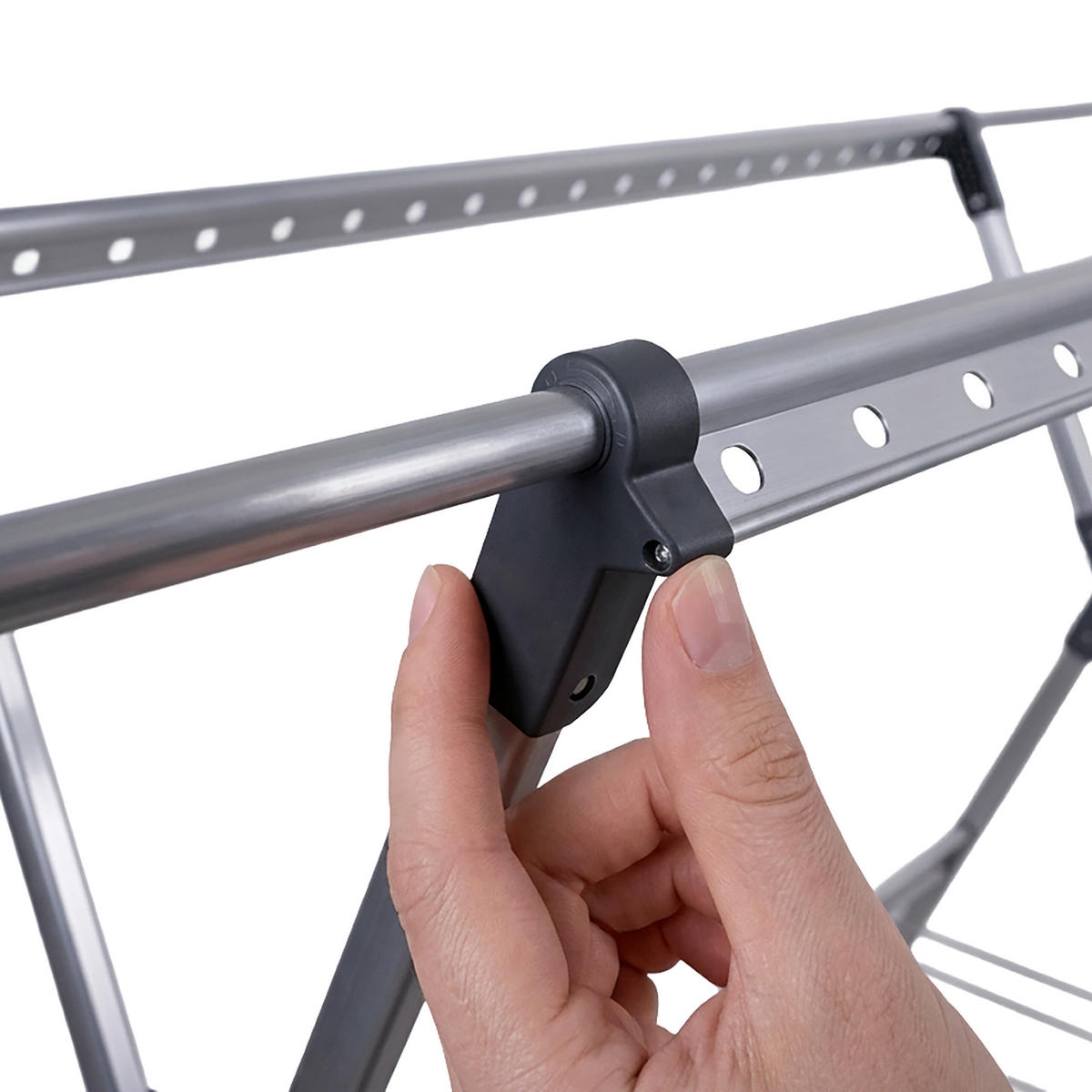 WÄSCHESTÄNDER Silber Aluminium klappbar Teleskop 126,5x150x76 cm - Silberfarben, Metall (250/126.5/76cm) - Relaxdays