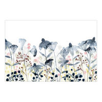 FOTOTAPETE Wildblumen Aquarell I 288/190 cm - Weiß, Papier (288/190cm) - Bilderwelten