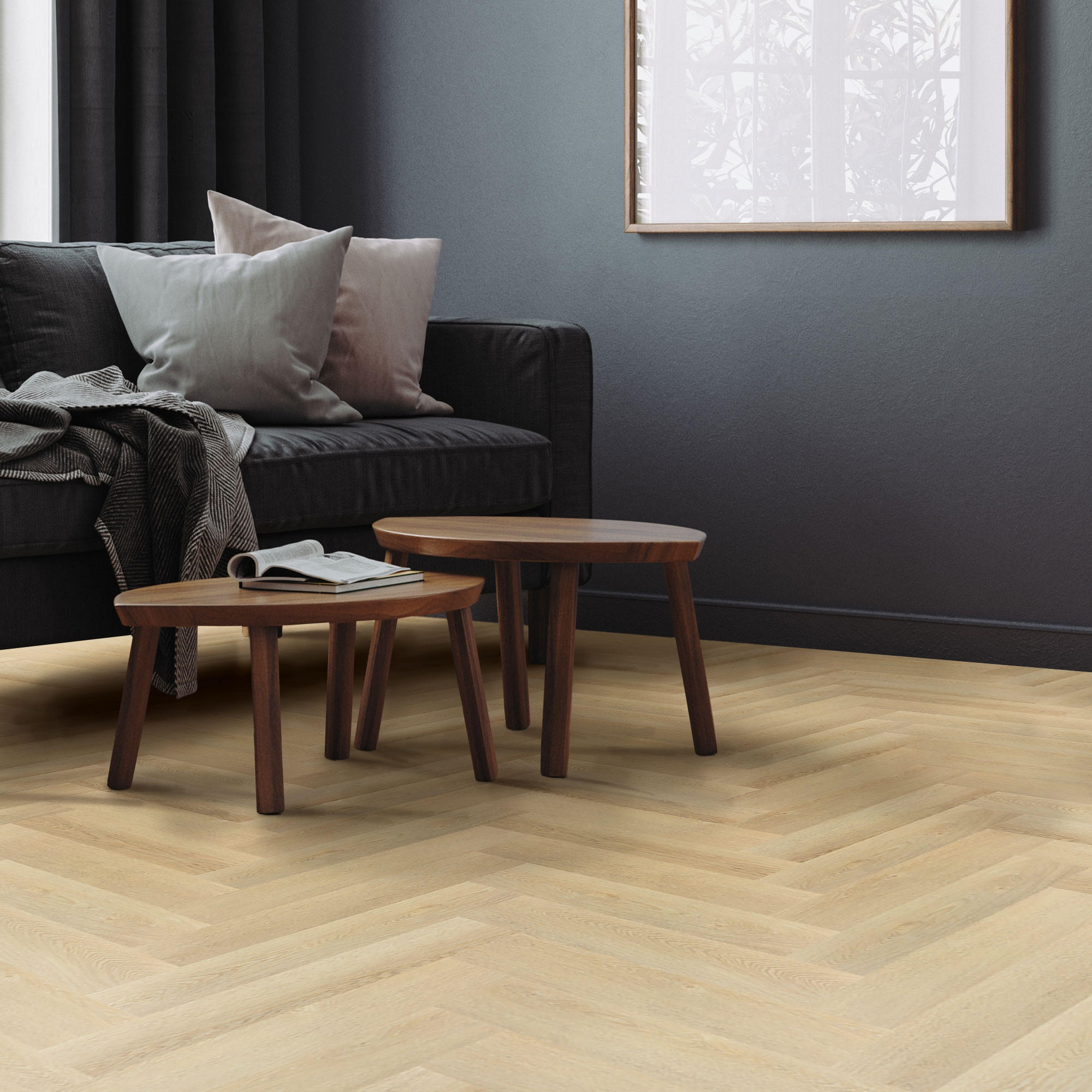 VINYLBODEN Click 3,12m²/40 Dielen Fischgrät Eiche Natur - Braun, Kunststoff (12.8/61/0.42cm) - ML-DESIGN