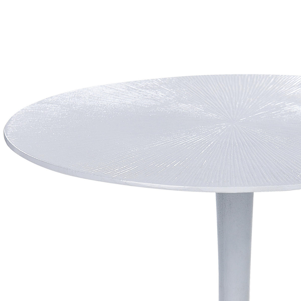 BEISTELLTISCH Aluminium weiß rund 40 cm Eucla - Weiß, Metall (40/40/49cm) - Beliani