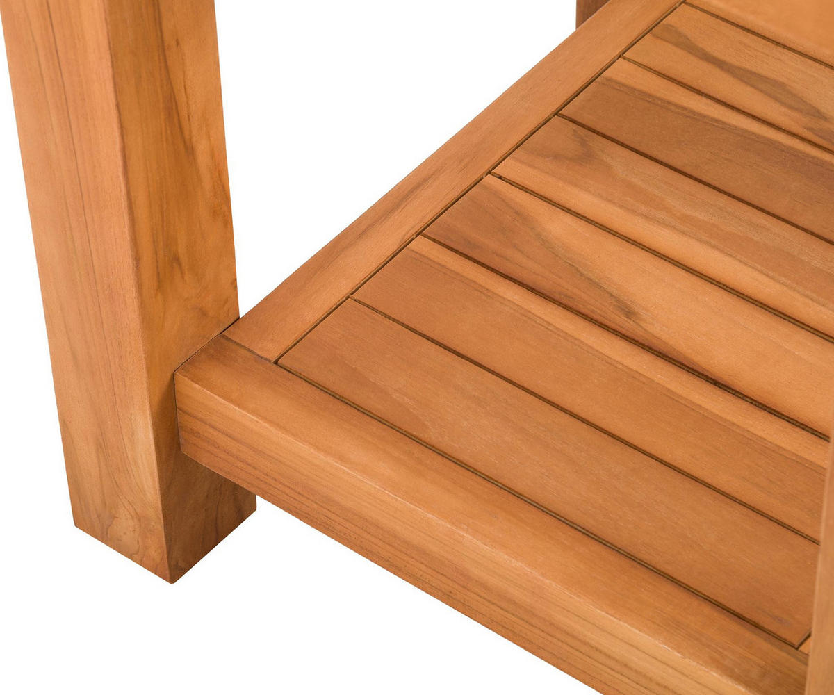 BEISTELLTISCH eckig 45/45/50 cm Holz Teak - Braun/Teakfarben, Holz (45/45/50cm) - CLP
