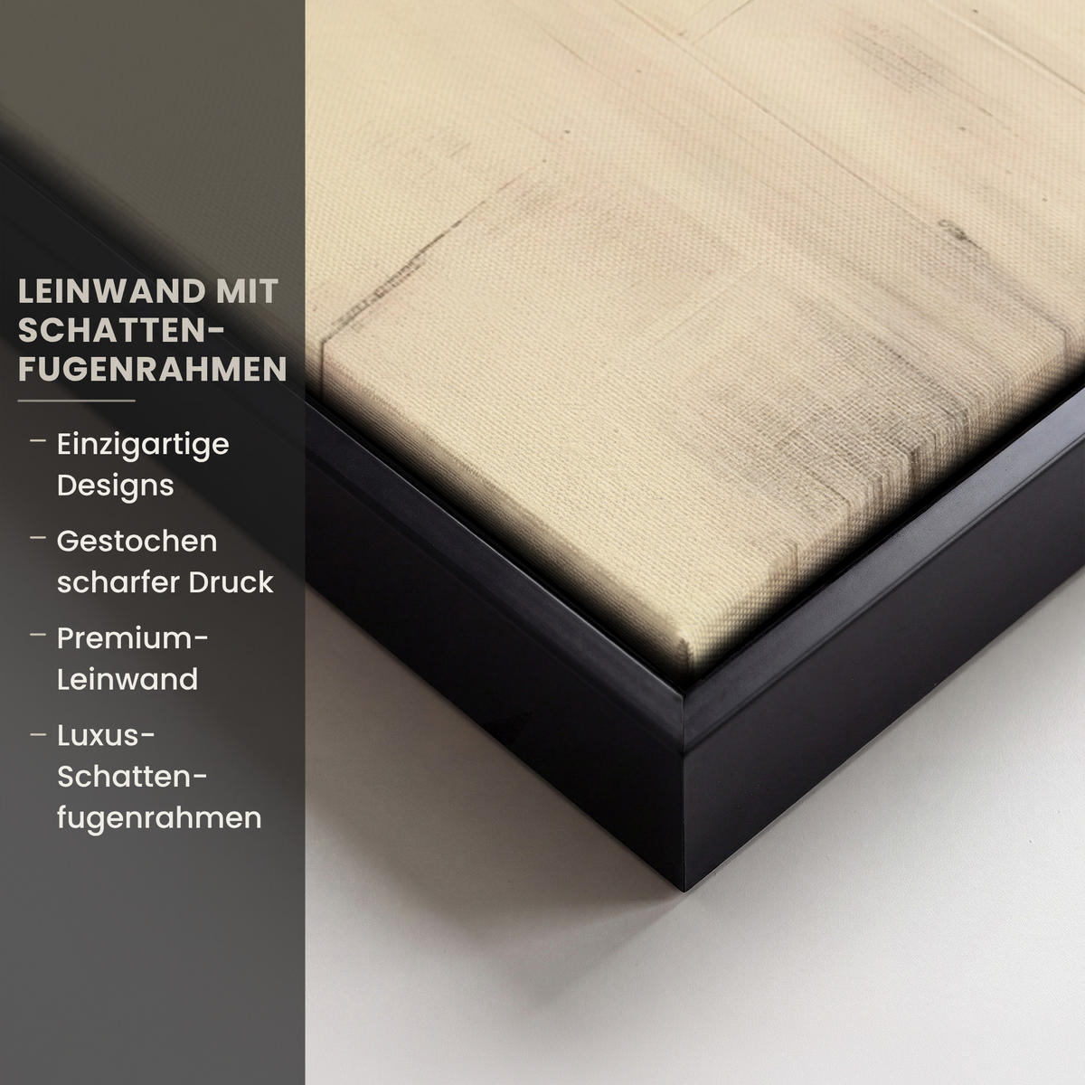 LEINWAND Bilder mit Rahmen - Kreise - Balken - Schwarz - Abstrakt - 80x60 - Schwarz, Textil (80/60cm) - MuchoWow