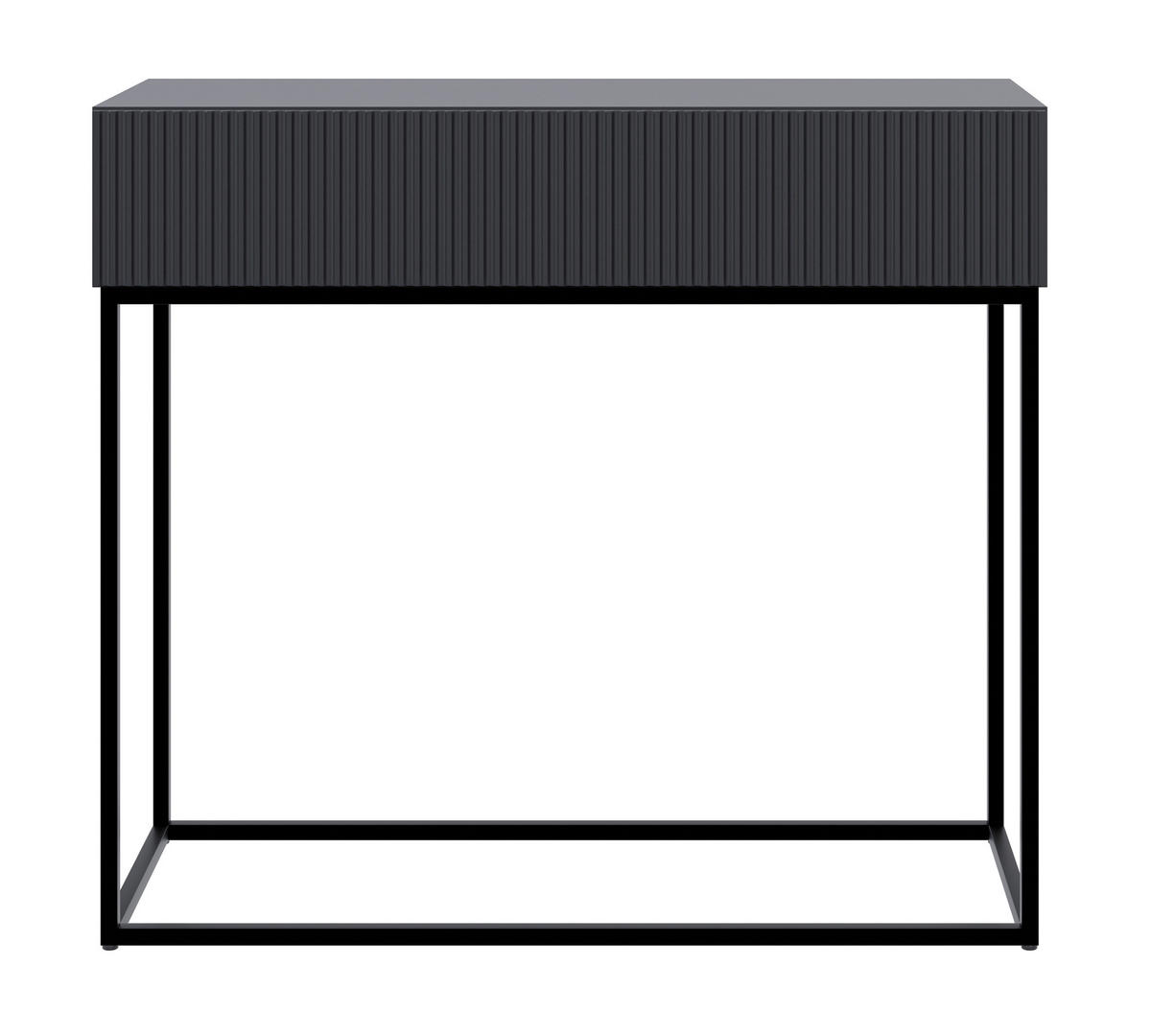 KONSOLENTISCH Veldio Schwarz mit schwarzen Beinen 90 cm - Schwarz, Holzwerkstoff/Metall (35.6/90/79cm) - Selsey