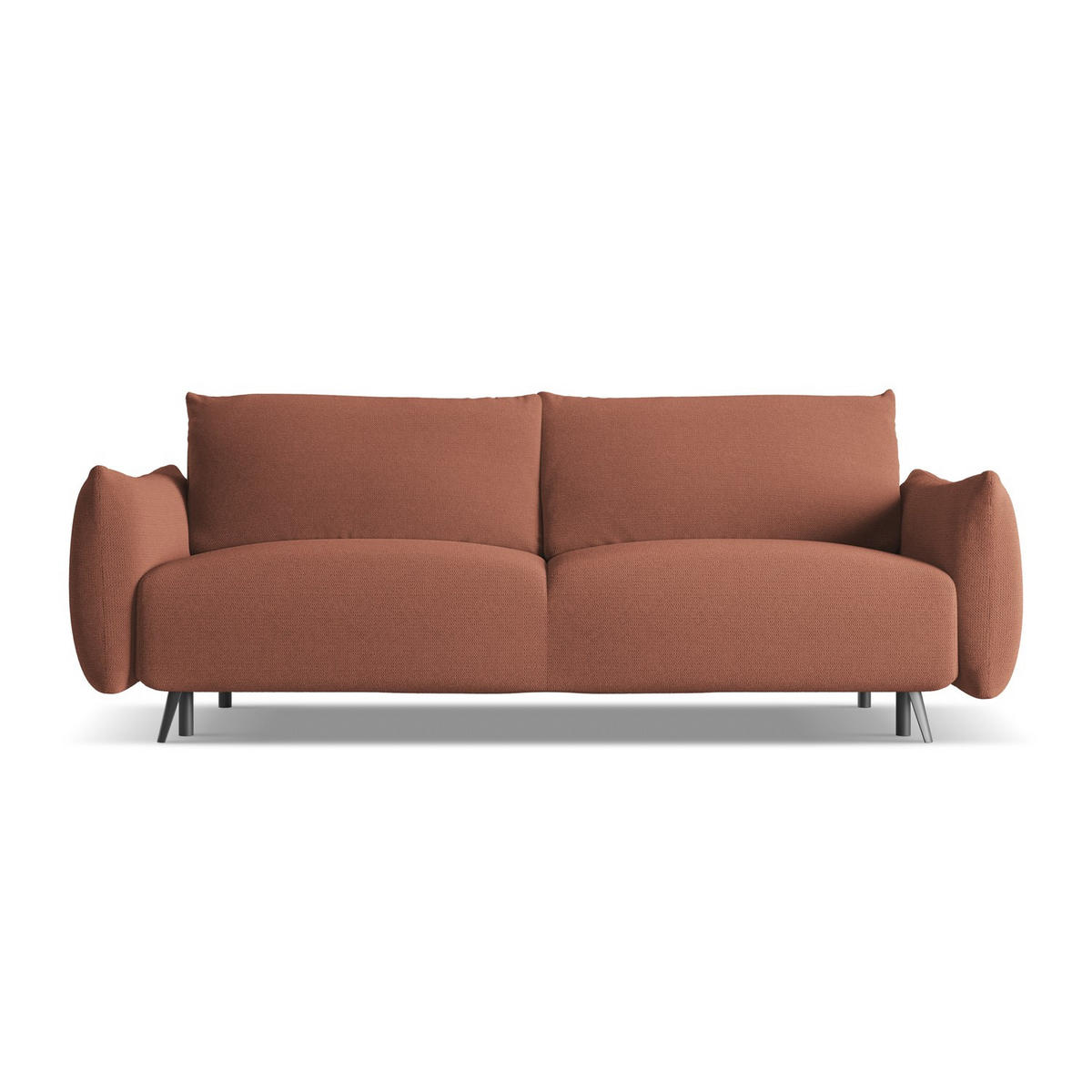 3-SITZER SOFA mit Schlaffunktion Chenille Stoff Pink - Pink/Hellrosa, Textil/Metall (230/86/105cm) - LaMiaSofa