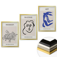 WANDBILDER 3er Set - 40x60 cm Goldrahmen - Abstrakte minimalistische Poster - Goldfarben, Kunststoff (40/60cm) - ArtPrintCave