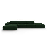 ECKSOFA links Jodie aus Samt flaschengrün 5 Sitzplätze - Dunkelgrün, Textil (166/341cm) - Micadoni