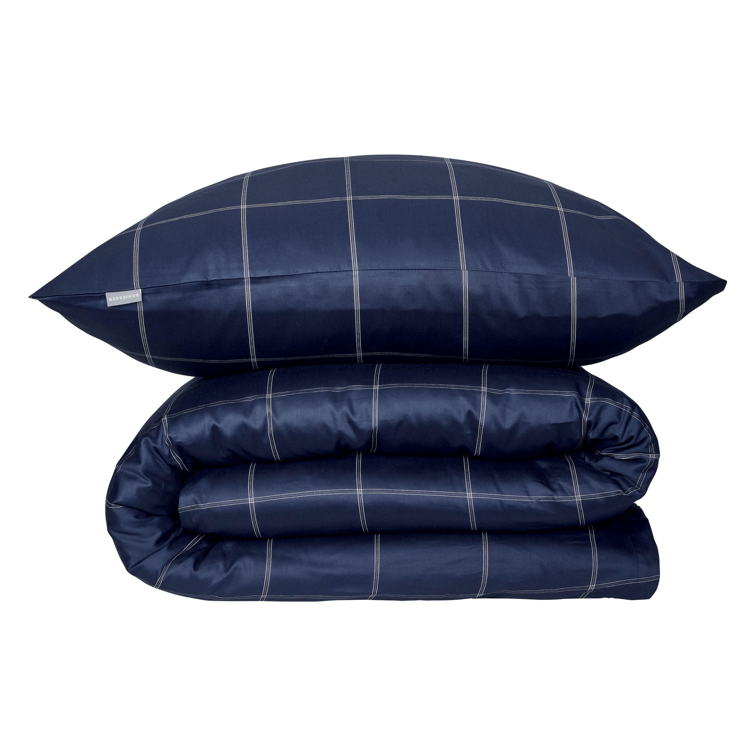 BETTWÄSCHESET Josh - Baumwollsatin - 2-teilig - 135 x 200 cm - Dunkelblau - Dunkelblau, Textil (135/200cm) - SCHIESSER
