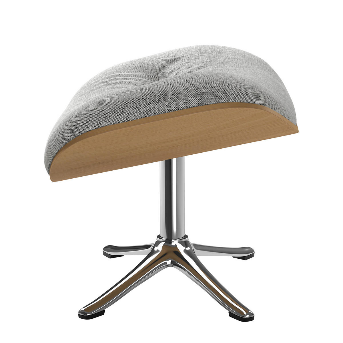 POLSTERHOCKER - Chromfarben/Hellgrau, Textil/Metall (44/39/42cm) - home24