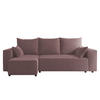 ECKSOFA Tobi mit Bettkasten und Schlaffunktion, L-Form, Cordstoff, Universal - Lila, Holzwerkstoff (246/145cm) - 4ALL HOME