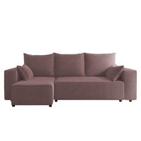ECKSOFA Tobi mit Bettkasten und Schlaffunktion, L-Form, Cordstoff, Universal - Lila, Holzwerkstoff (246/145cm) - 4ALL HOME