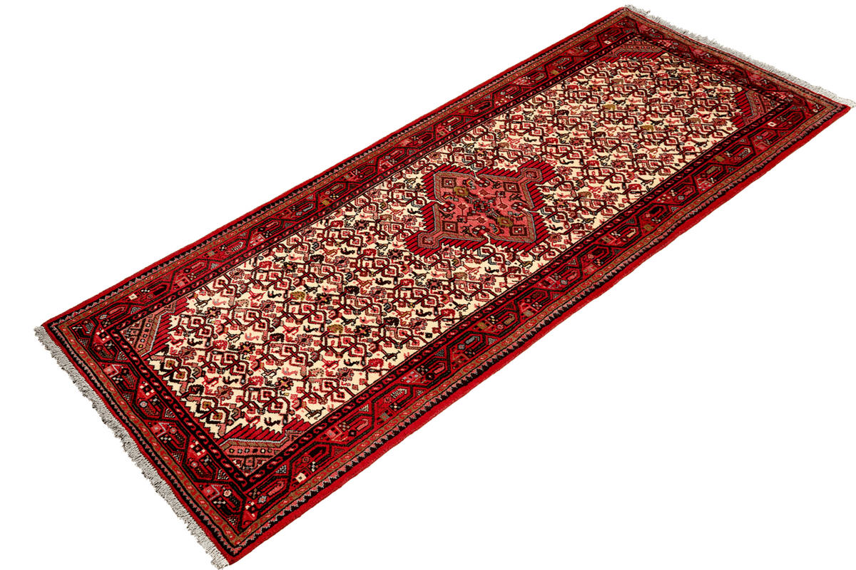 LÄUFER Orient handgeknüpft Assadabad Beige, Rot 209/79 cm Schurwolle - Beige/Rot, Textil (79/209cm) - Looma