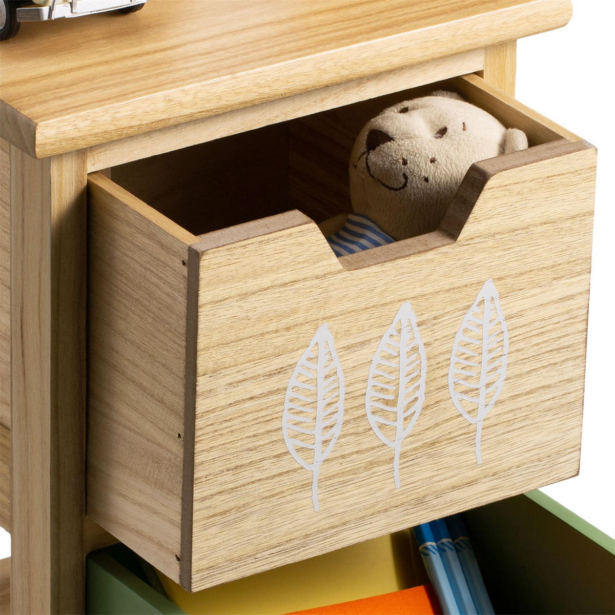 KOMMODE ESTA - Naturfarben/Grün, Holzwerkstoff (25/42/25cm) - CARO-Möbel