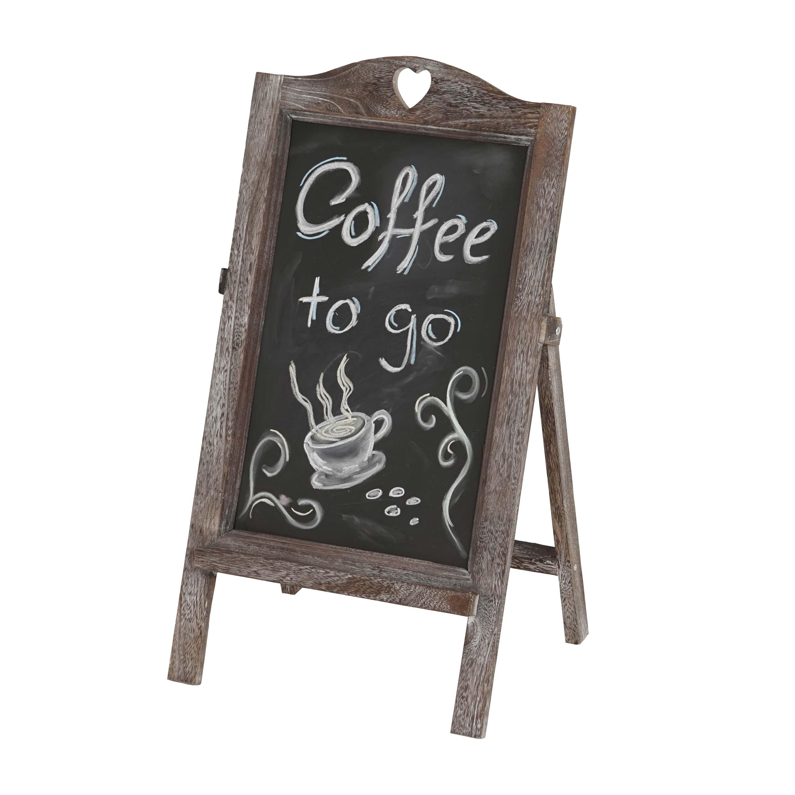 WERBETAFEL 66x37x27cm Shabby-Look Vintage Braun - Braun, Holz (37/66/27cm) - PROREGAL