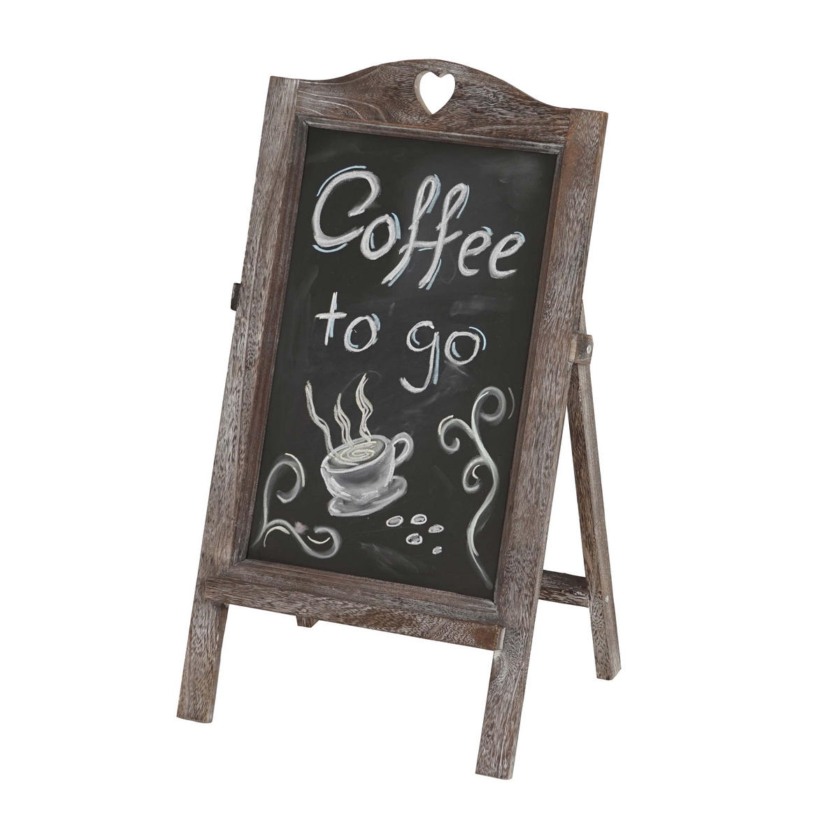 WERBETAFEL 66x37x27cm Shabby-Look Vintage Braun - Braun, Holz (37/66/27cm) - PROREGAL