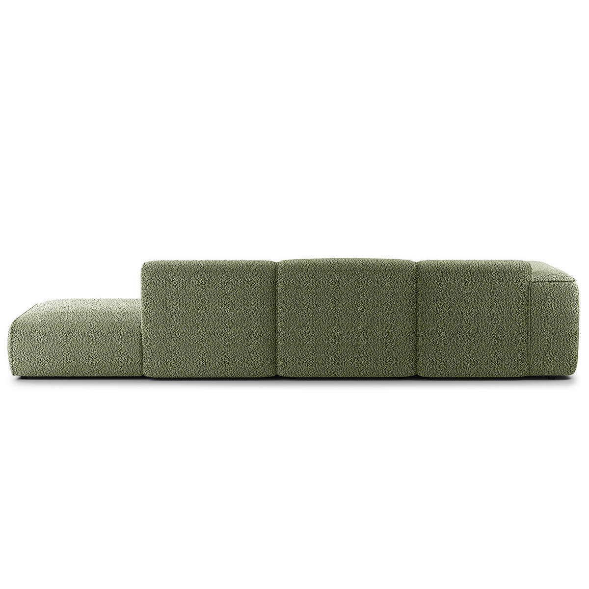 ECKSOFA mit Chaiselongue - Schwarz/Grün, Kunststoff/Textil (290/173cm) - home24