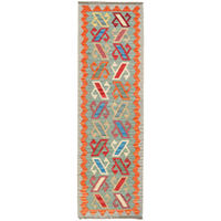 HANDWEBTEPPICH Kelim Gashgai Grün 201/61 cm Schurwolle - Grün, Textil (61/201cm) - Looma