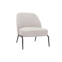 SESSEL Beiges Samtdesign Schwarzes Metallfu? BREGO - Beige, Textil (72.5/79/66cm) - Miliboo