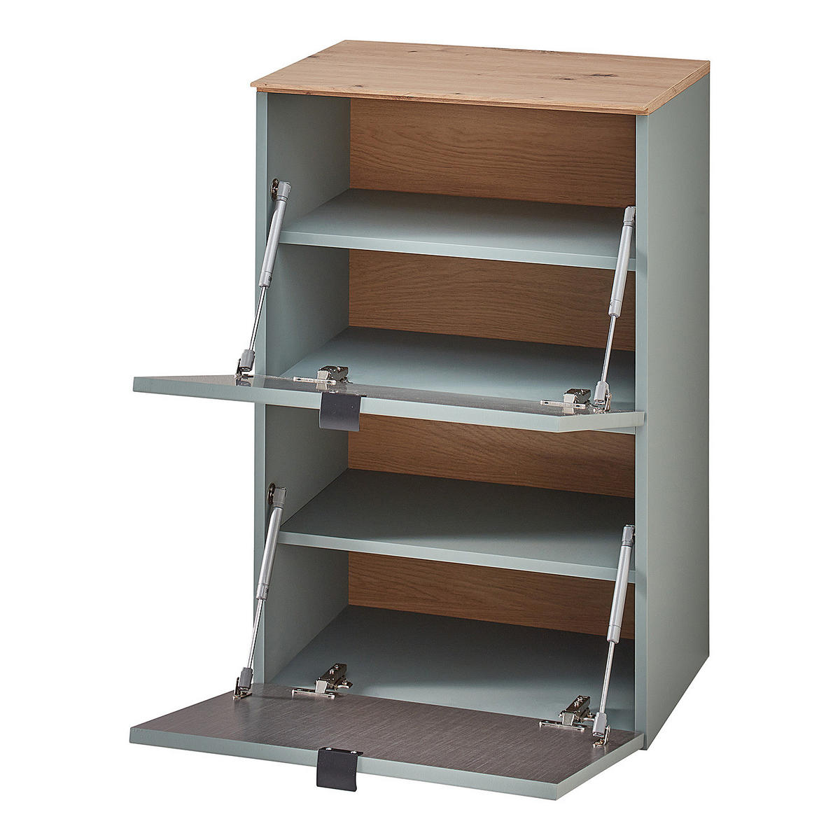 HÄNGE-SCHUHKIPPER - Schwarz/Mintgrün, Holzwerkstoff/Metall (55/84/37cm) - home24