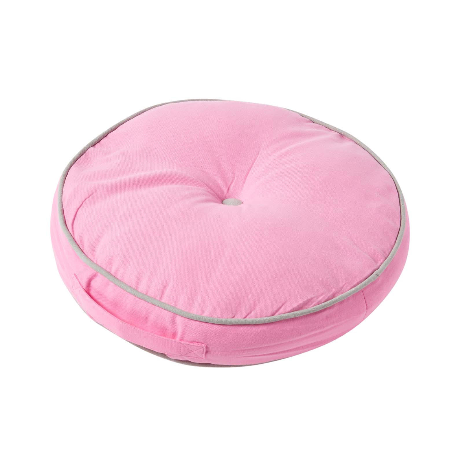 BODENKISSEN rund, rosa-grau, Ø 43/7 cm - Rosa, Textil (43/43/7cm) - Homescapes
