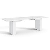 ESSTISCH Ausziehbar 160-240 cm Weiß Marmor-Optik mit Weißen Beinen - Weiß, Holzwerkstoff (240/80/75cm) - Home Collective