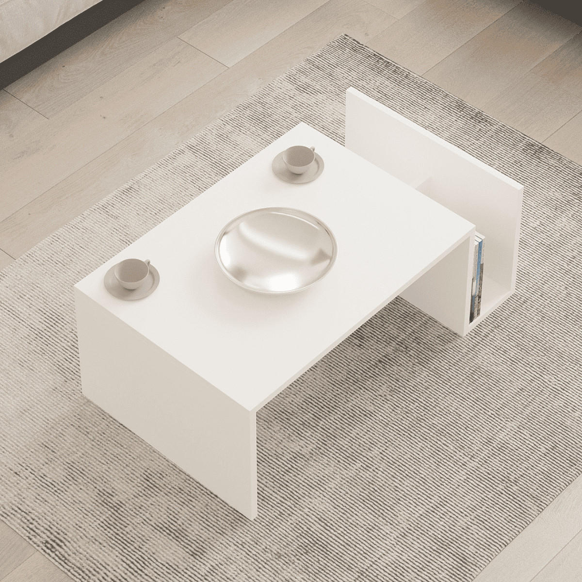 COUCHTISCH - memo 86,8/50/32,4 cm - Weiß, Holzwerkstoff (86.8/50/32.4cm) - Calicosy