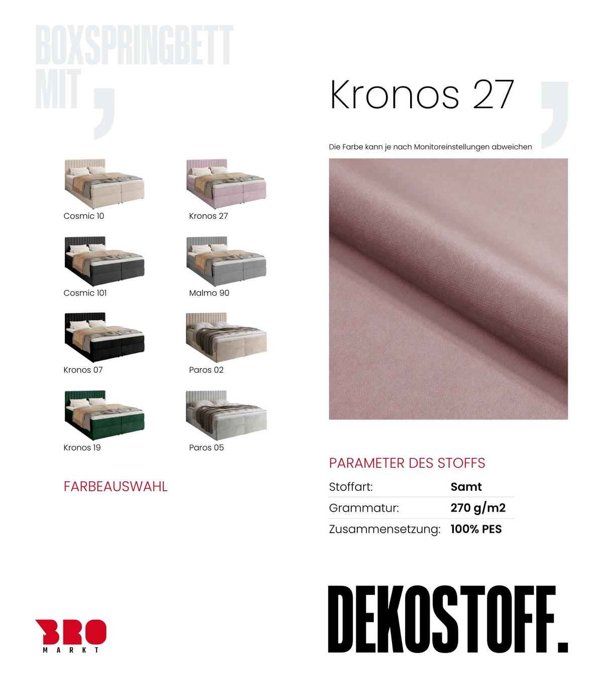 BOXBETT Dream mit Topper 140/200 Rosa - Rosa, Holzwerkstoff/Textil (140/200cm) - Bromarkt