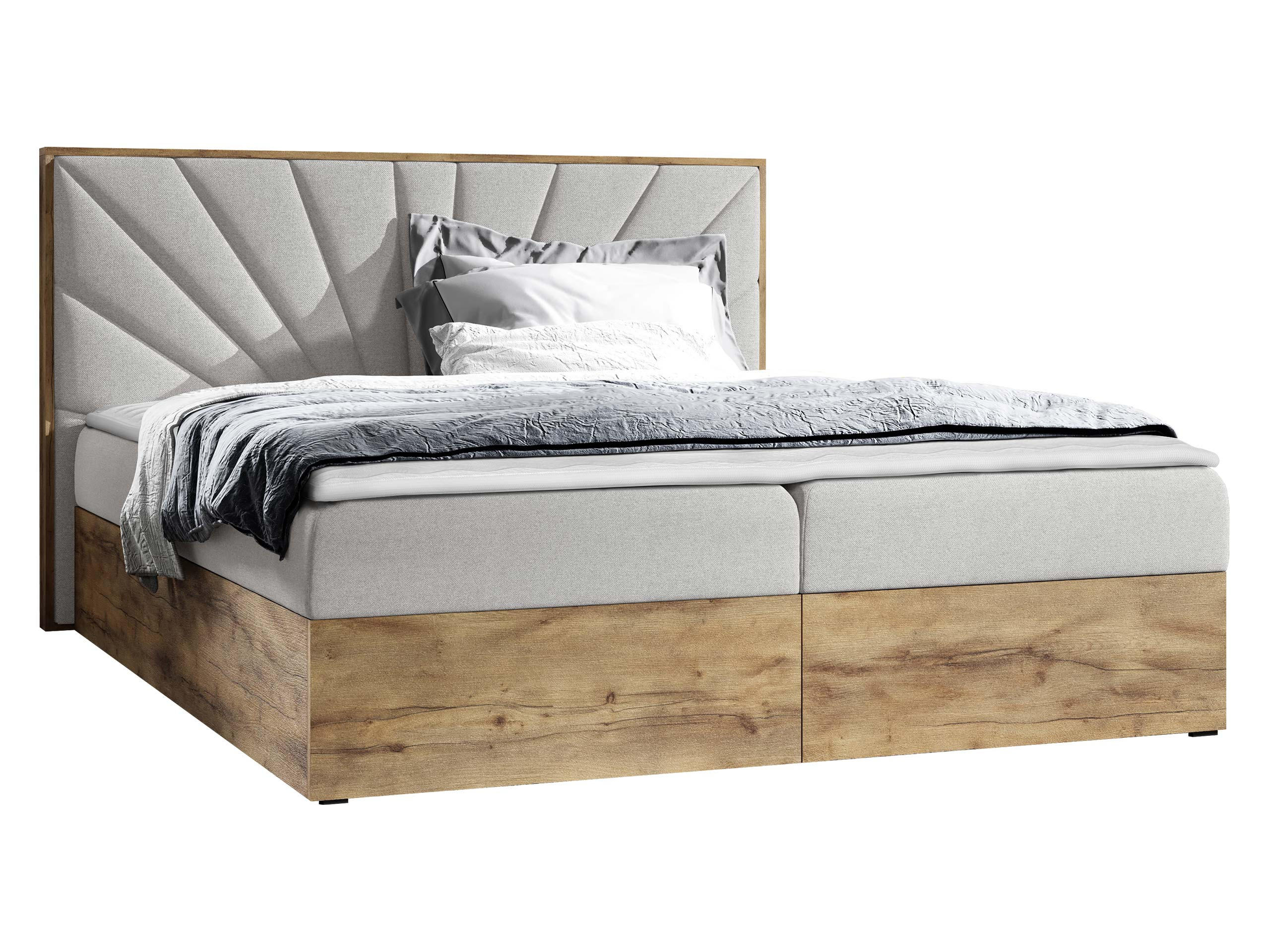 BOXBETT Wood 7 - Hellgrau, Holz/Textil (120/200cm) - MIRJAN24