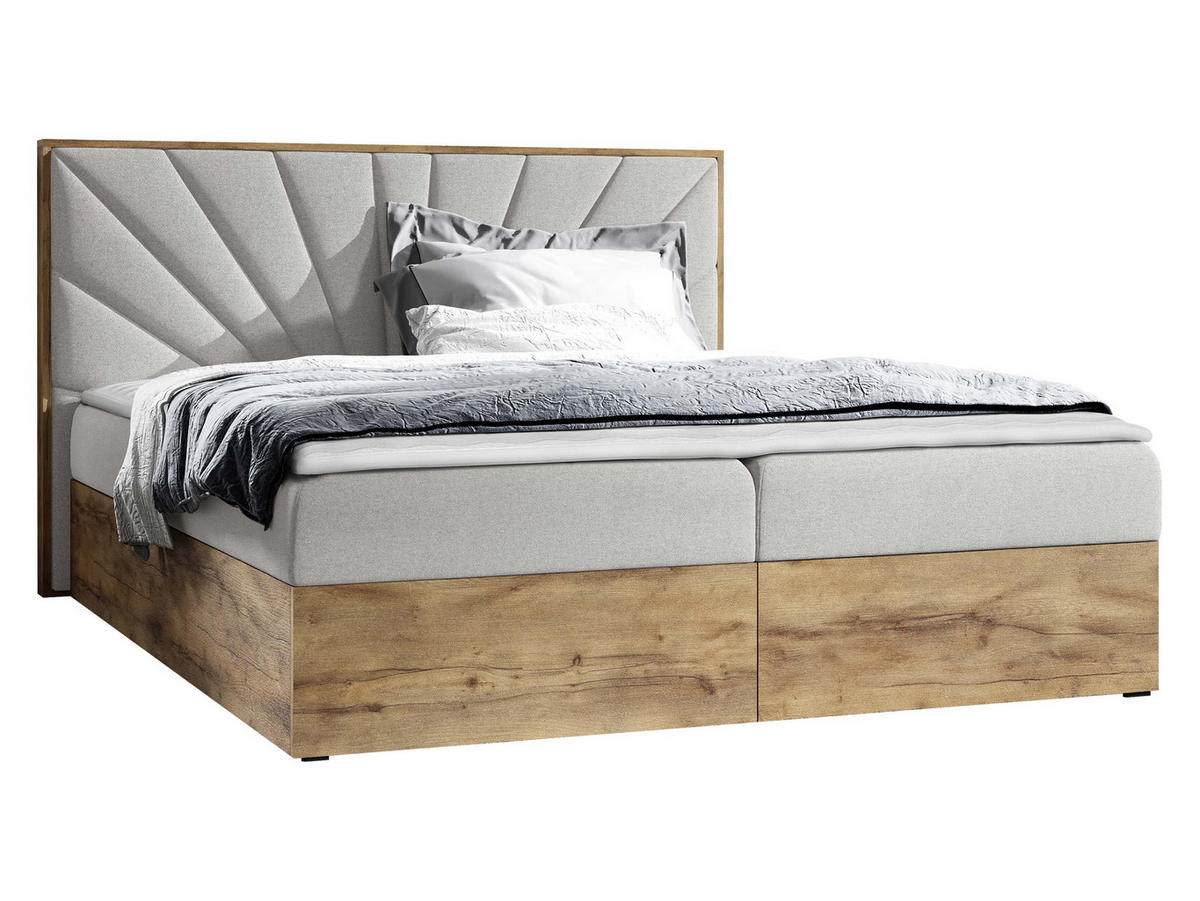 BOXBETT Wood 7 - Hellgrau, Holz/Textil (120/200cm) - MIRJAN24