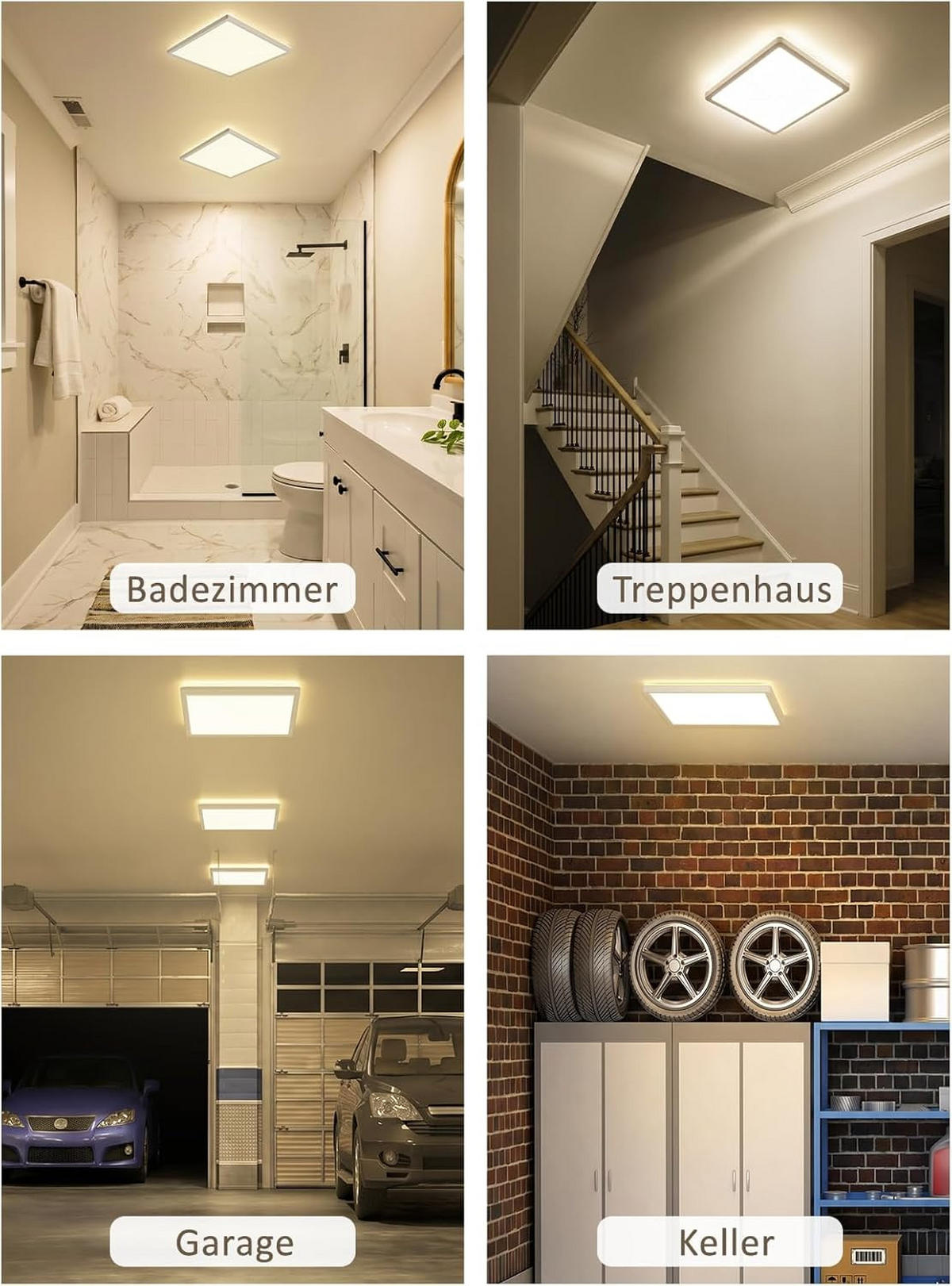 LED-DECKENLEUCHTE 29.3/29.3/3cm - Weiß, Kunststoff (29.3/29.3/3cm) - Nettlife