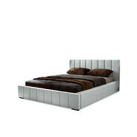 POLSTERBETT Nero 160x200 cm, Doppelbett mit Bettkasten, Lattenrost und Matratze aus Holz, Velourstoff: Silbern - Silberfarben, Holz/Kunststoff (160/200cm) - Marpur