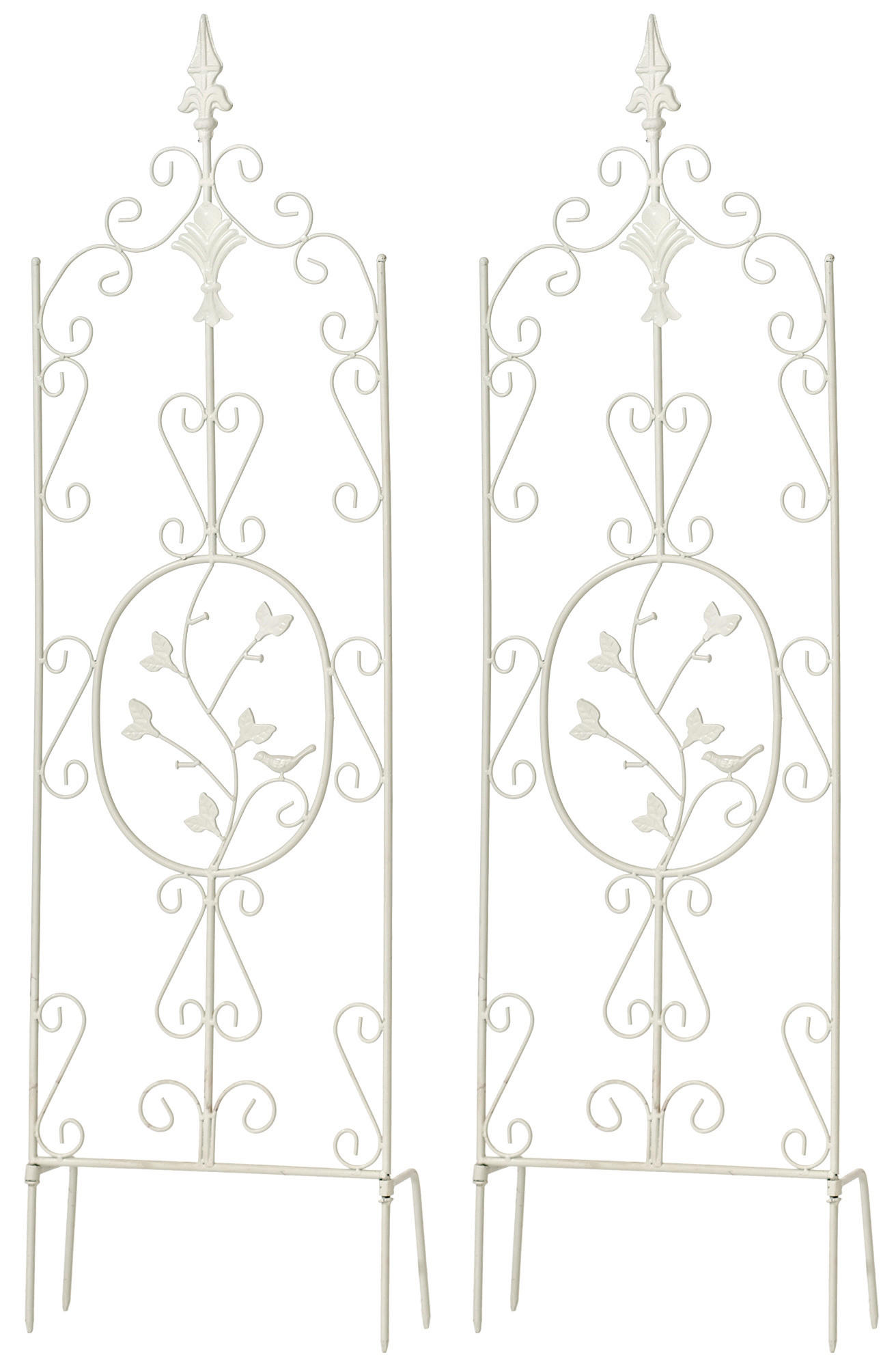 RANKGITTER 2er Set Metall weiß - Weiß, Metall (35/122/1cm) - CLP