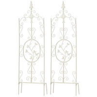 RANKGITTER 2er Set Metall weiß - Weiß, Metall (35/122/1cm) - CLP