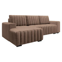 ECKSOFA Hugo, Seite: Links - Dunkelbraun/Braun, Holz/Textil (240/140cm)