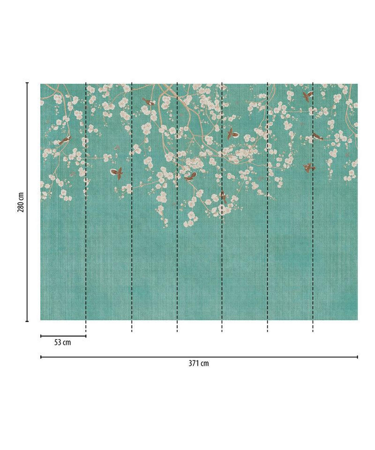 VLIESTAPETE Blau 371/280 cm - Blau/Beige, Textil (371/1cm) - KUNSTLOFT