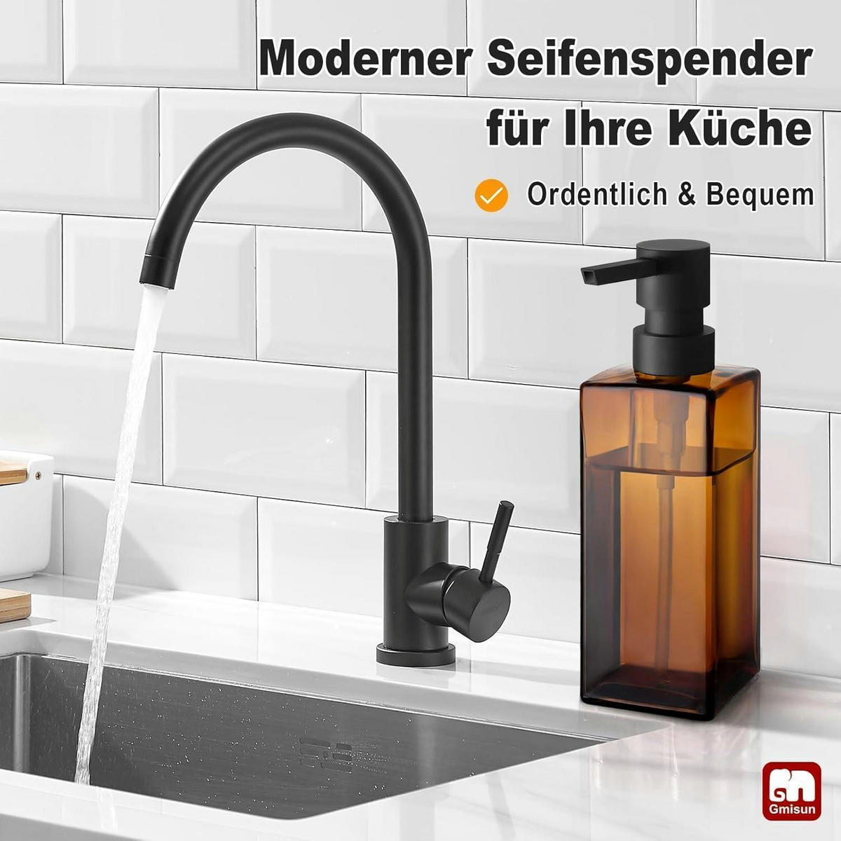 SEIFENSPENDER Braunglas 350 ml - Braun, Glas (18.5/5.7/5.7cm)