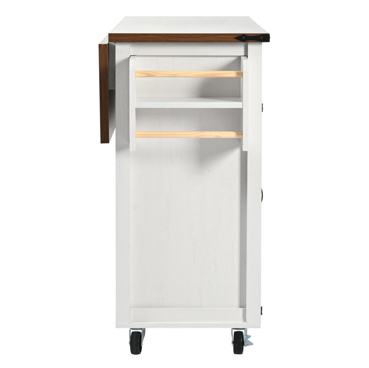 KÜCHENINSELWAGEN aus MDF mit klappbarer Arbeitsplatte, 140/45/72/93 cm, Weiß - Weiß, Holzwerkstoff (140/93/45cm) - Redom