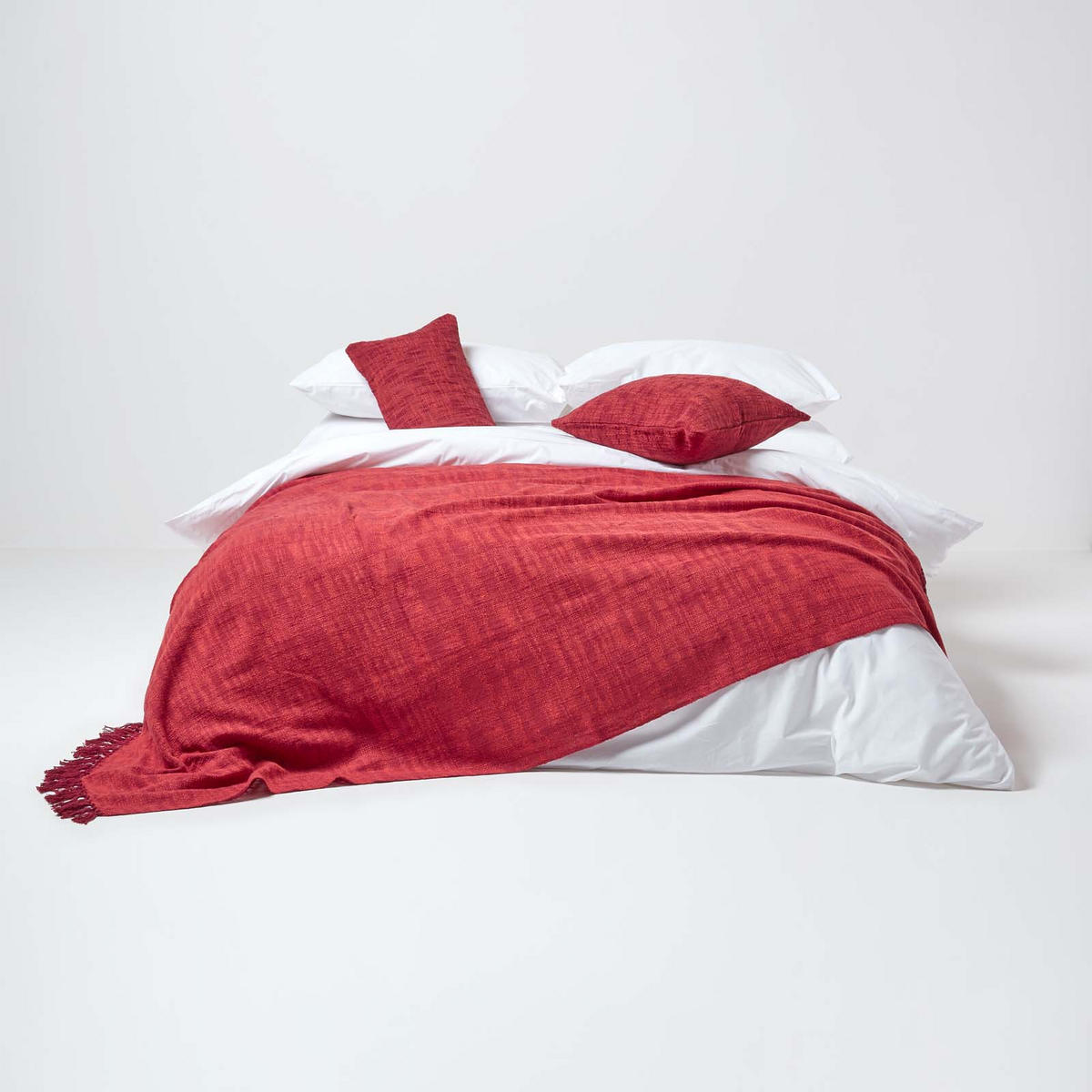 TAGESDECKE Nirvana Slub 255/360 cm, 100% Baumwolle - Orange, Textil (255/360cm) - Homescapes