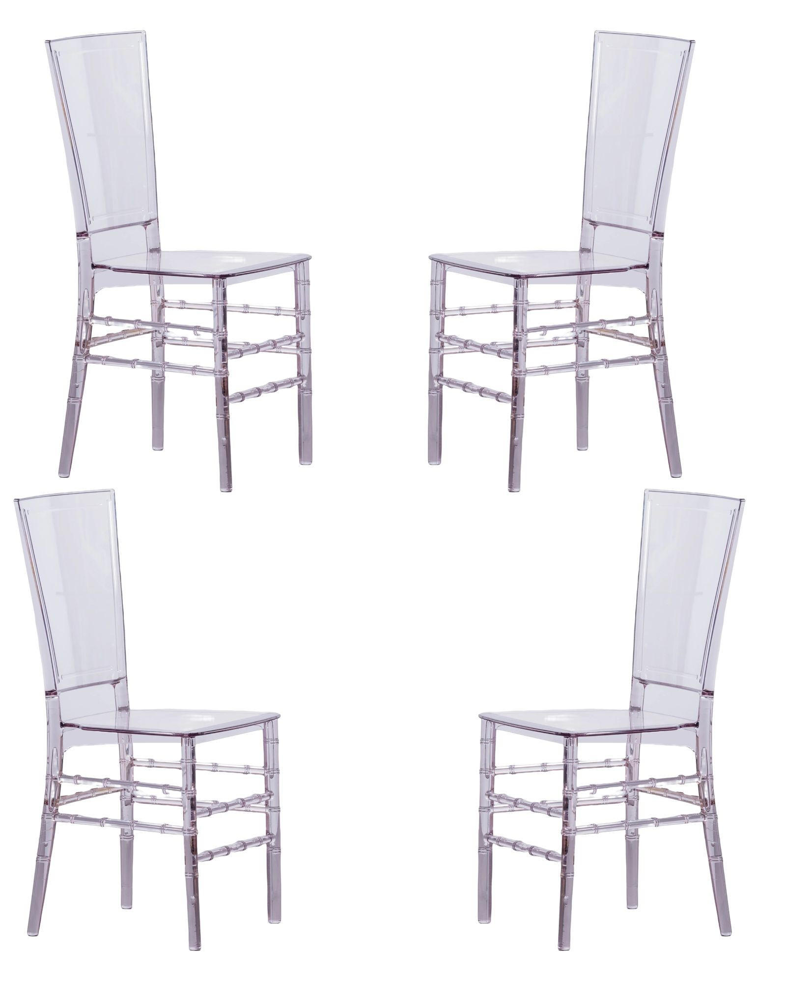 STÜHL-SET 4 Stück Kunststoff Transparent - Transparent, Kunststoff (39/90/41cm) - Nest Dream