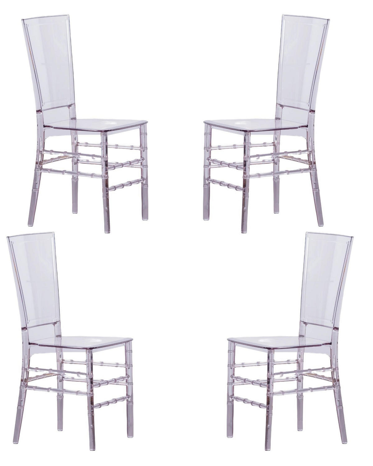 STÜHL-SET 4 Stück Kunststoff Transparent - Transparent, Kunststoff (39/90/41cm) - Nest Dream