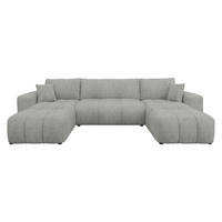 WOHNLADNSCHAFT Furyn U Boucle - Schwarz/Grau, Holzwerkstoff/Kunststoff (312/82/145cm) - MIRJAN24