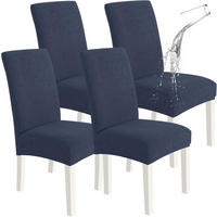 STUHLBEZUG – dehnbar von 35 bis 53 cm – Marineblau – 4er-Set - Blau, Textil (47/36cm)