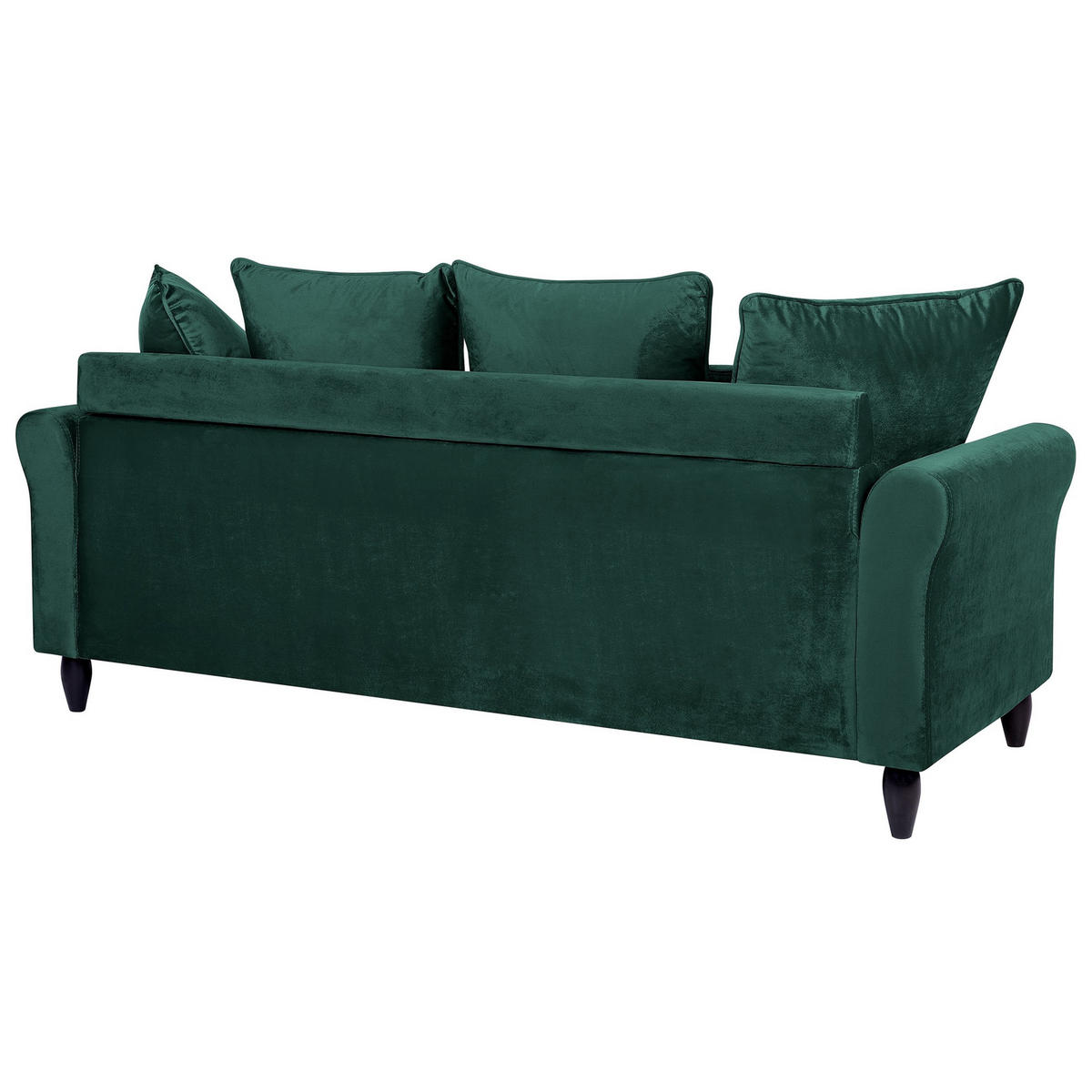 3-SITZER-SOFA Samtstoff Dunkelgrün Bornholm - Dunkelgrün, Textil (197/76/79cm) - Beliani