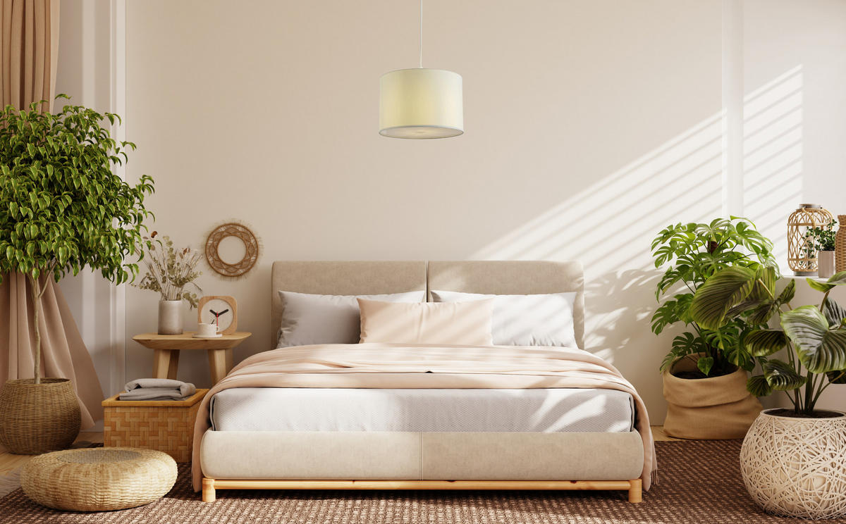 DECKENLAMPENSCHIRM LUCIA Cremefarbener Stoff mit mattiertem Diffusor - Creme, Textil (30/30/20cm) - CGC Europe