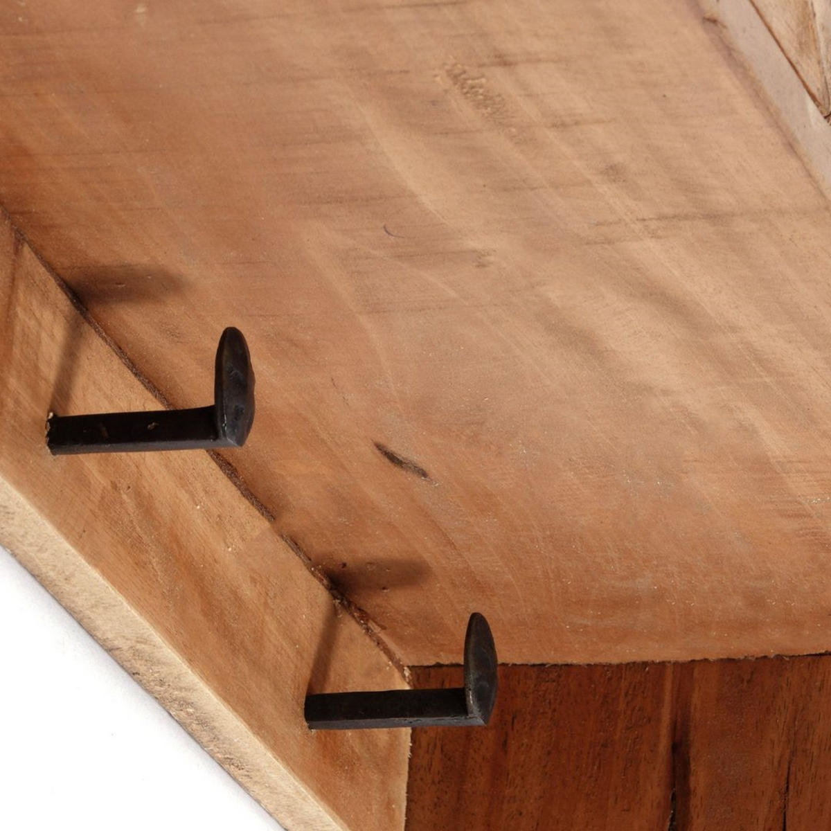 WANDSCHRANK Ribera Mahagoni Massivholz, 2 Glastüren, 3 Haken naturfarben - Naturfarben, Holz (60/73/19cm) - CREEDWOOD