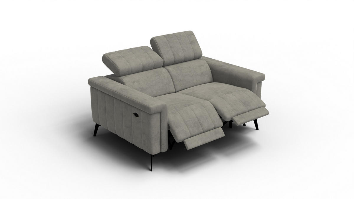 RELAXSOFA NORDEL 2-Sitzer, taupe - Taupe/Schwarz, Holz/Textil (150/80/105cm) - Courtois Laville