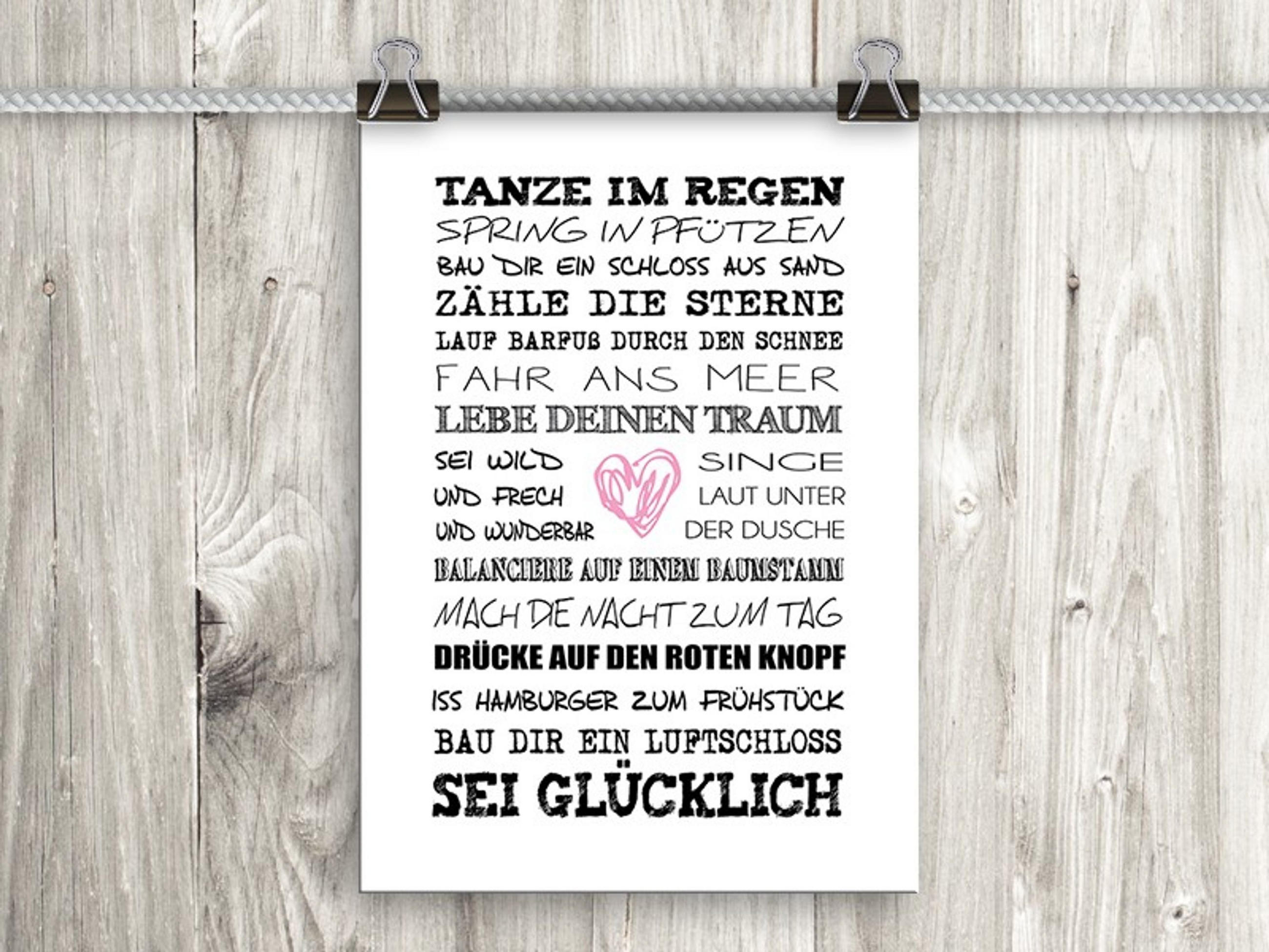 POSTER DIN A4 21x29,7 cm Sprüche Motivation Glück - Weiß, Papier (21/29.7/2cm) - artissimo