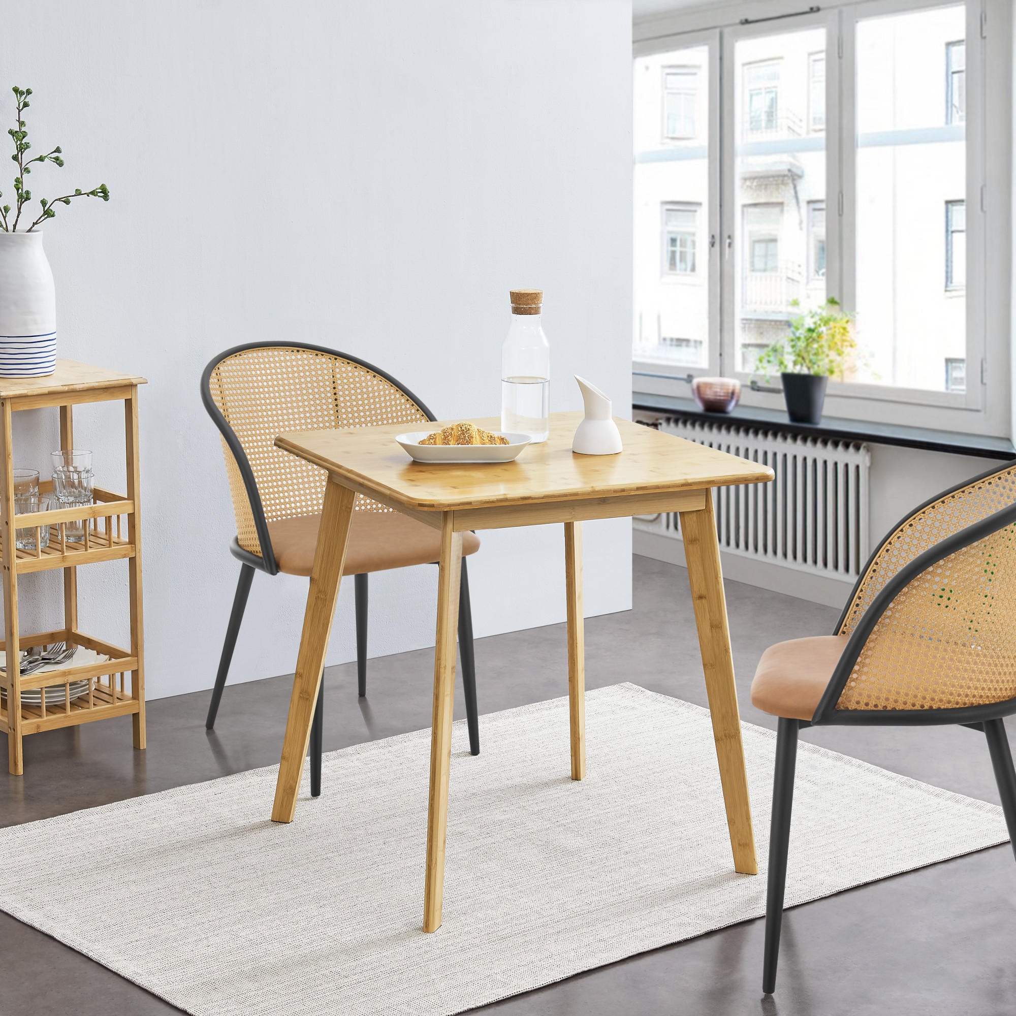 ESSTISCH Närpes - Naturfarben, Holz (70/70/75cm) - [en.casa]