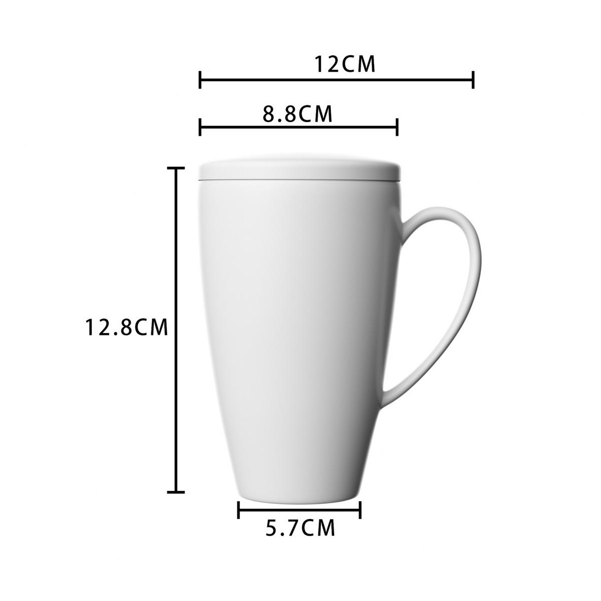 KAFFEETASSE mit Deckel und Teeaufgießer 350 ml - Weiß, Keramik (0.35L) - Intirilife