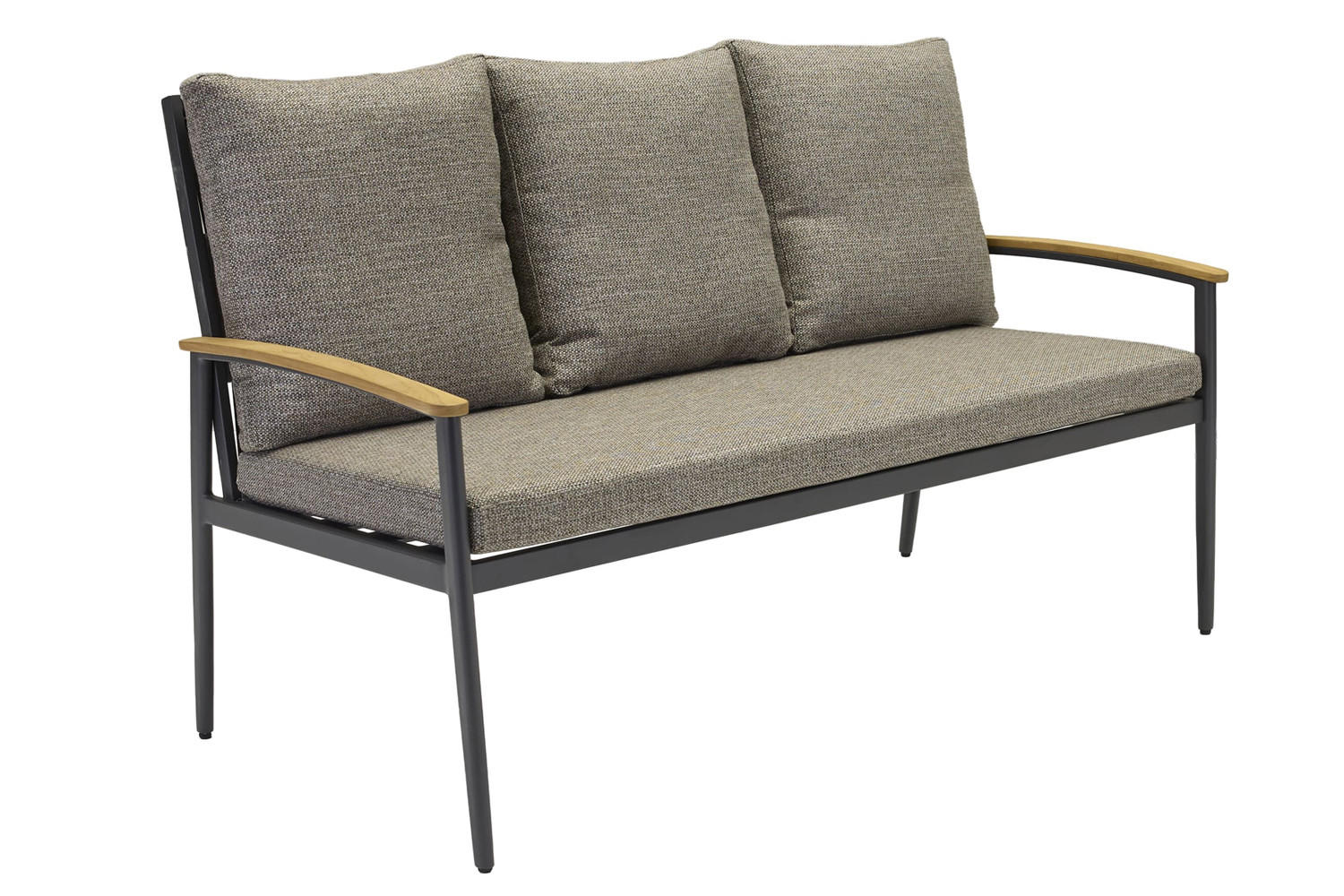 LOUNGESOFA Phoenix 196x70x90 cm, Metall, Anthrazit - Anthrazit/Grau, Metall (196/90/70cm) - dasmöbelwerk