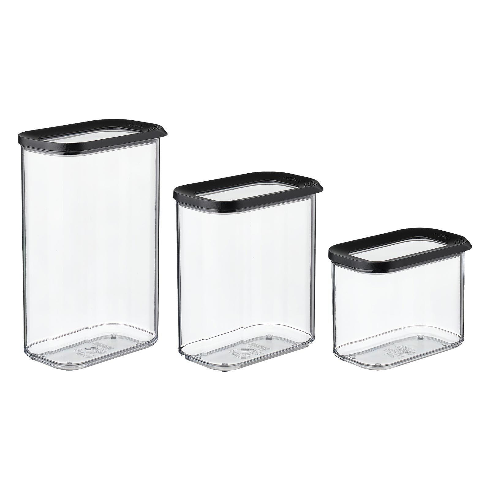 VORRATSDOSEN Modula schwarz 3er Set - Schwarz, Kunststoff (1/1/1cm) - Mepal